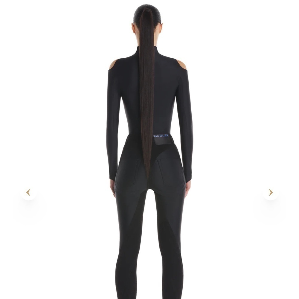 NWT Mugler Wavy Black bodysuit in light nude - size 34 - Picture 5 of 7